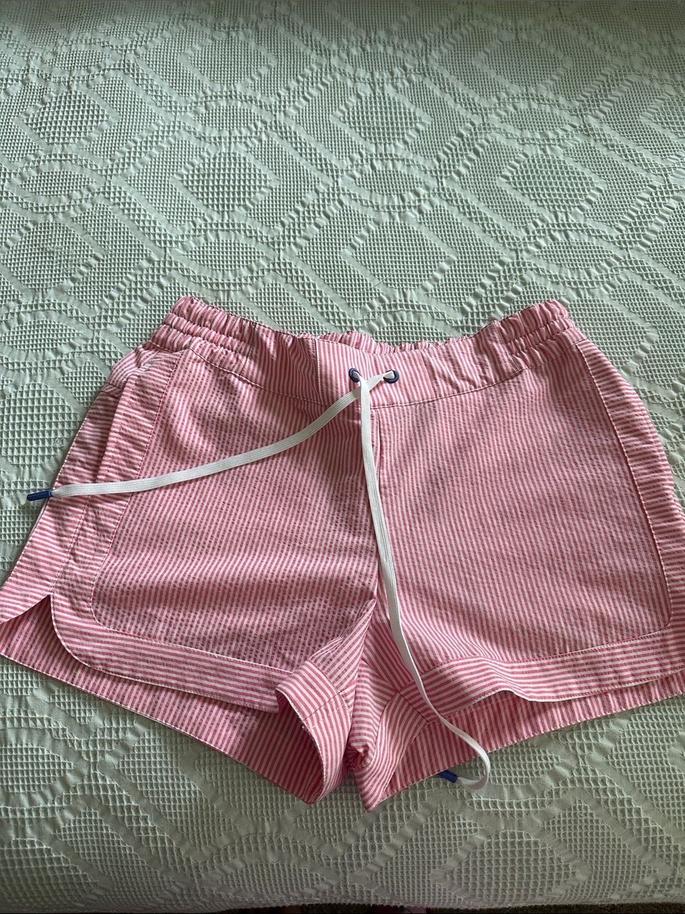 Vineyard Vines Pink Striped Drawstring Athletic Shorts